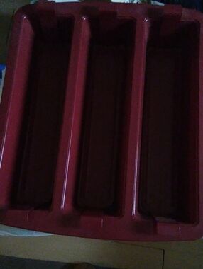 Red 3-Cavity Loaf Silicone Bake Mold - Home Kitchen Bakeware